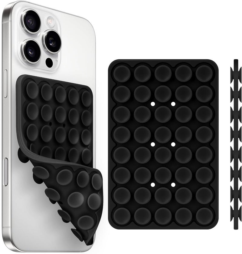 Yojaro Silicone Suction Cup Phone Case Mount Double Sided, Phone Accessories Hands-Free Strong Grip Holder for Selfies and Videos, Silicon Phone Stand for iPhone and Android Black - Image 1